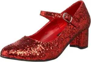 Womens Halloween Mary Jane Red Sequin Shoes