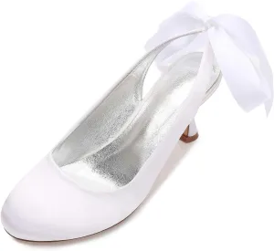 Women's Mary Jane Low Kitten Heel Pumps Closed Toe Slip On Dress Office Work Bridal Wedding Party Shoes