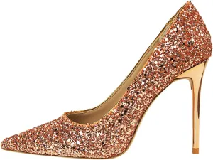 Women's Pointed Toe Pumps High Heel Stilettos Slip-on Rhinestone Sequin Pumps