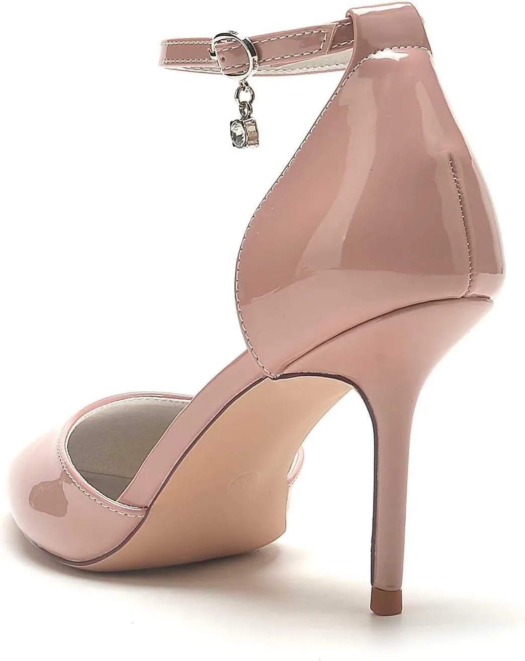 Women's Pointed-Toe Stiletto Pumps with Buckle Detail – 3.34-Inch High Heels, Comfortable Patent Leather Dress Shoes for Weddings, Parties