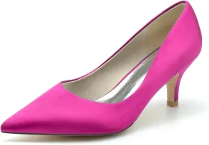 Women's Pumps Slip On Closed Toe Bridal Shoes Pointed Toe Wedding Party Evening Dress Sandles