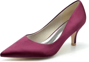 Women's Pumps Slip On Closed Toe Bridal Shoes Pointed Toe Wedding Party Evening Dress Sandles