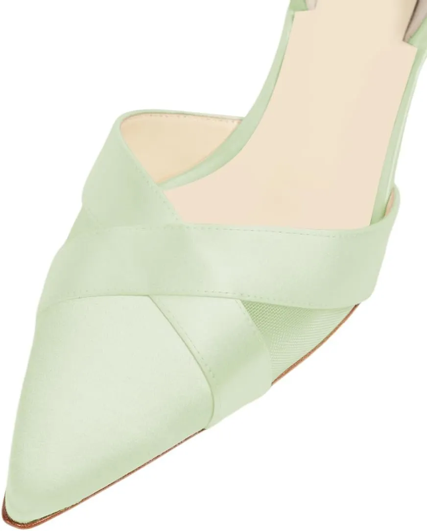 XYD Women Graceful Satin Pointed Toe Pumps Stiletto Heel Sandals Slingbacks High Heels Dress Evening Shoes
