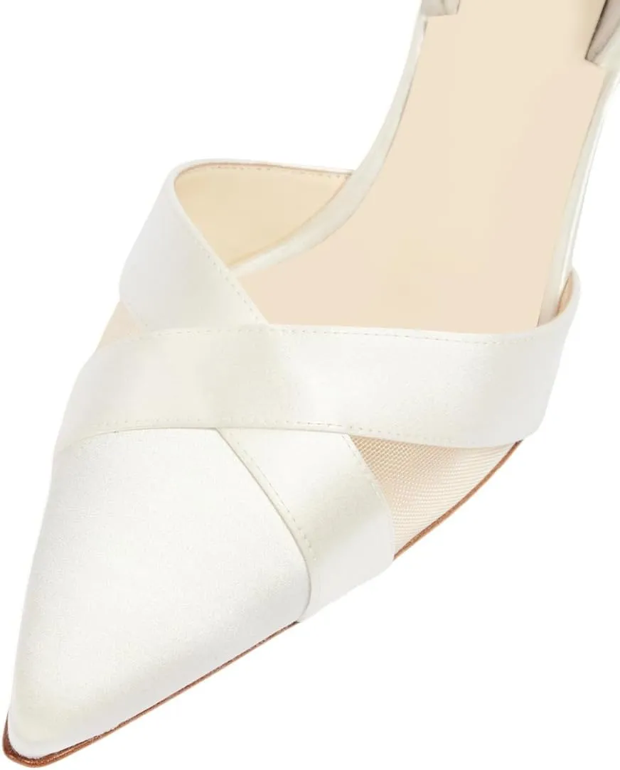 XYD Women Graceful Satin Pointed Toe Pumps Stiletto Heel Sandals Slingbacks High Heels Dress Evening Shoes