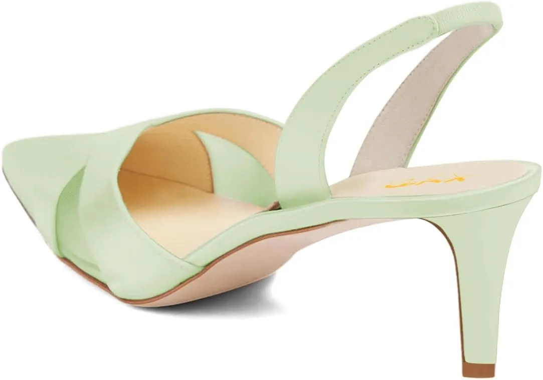 XYD Women Graceful Satin Pointed Toe Pumps Stiletto Heel Sandals Slingbacks High Heels Dress Evening Shoes