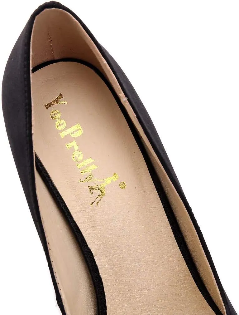 YooPrettyz Women Oversized Bow Wedding High Heels Slip On Satin Evening Bridesmaid Pumps
